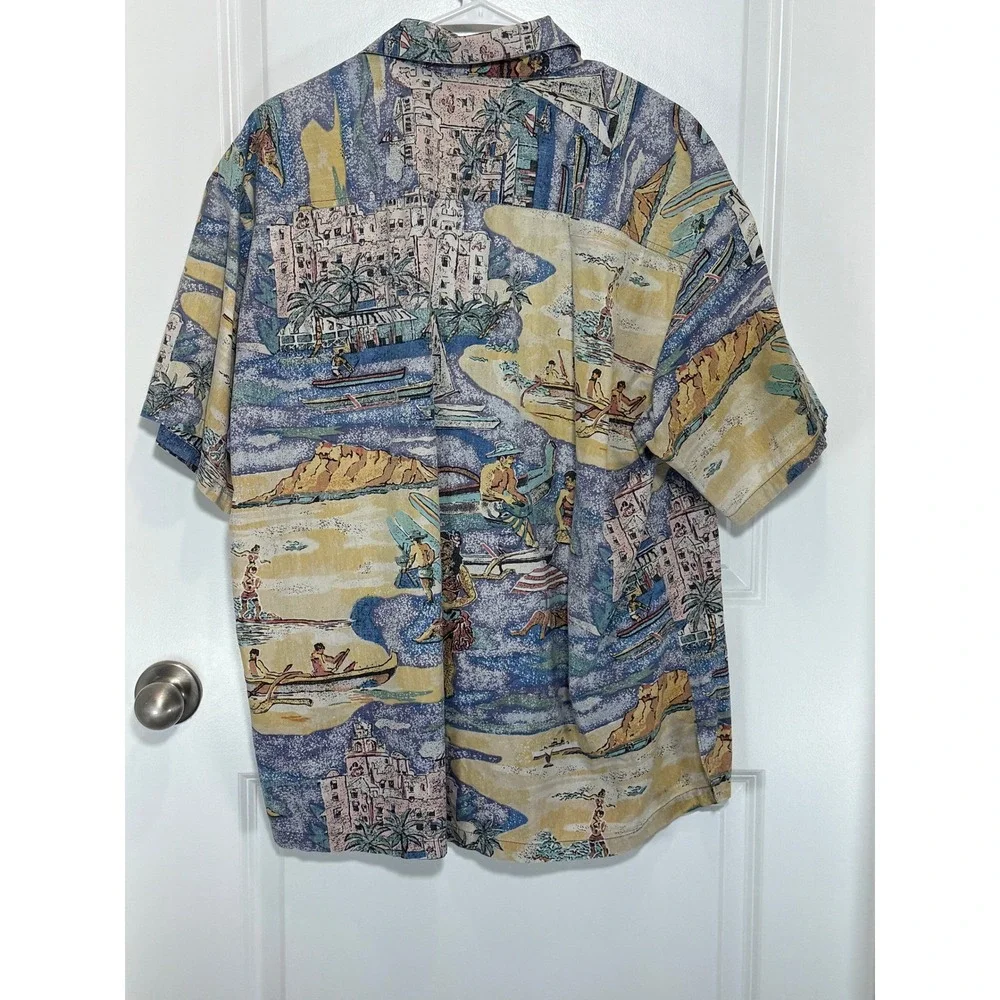 VTG KAHALA Hawaiian Islands Mens XL Aloha Shirt Vintage Beach Scene X-Large Top - Picture 2 of 8